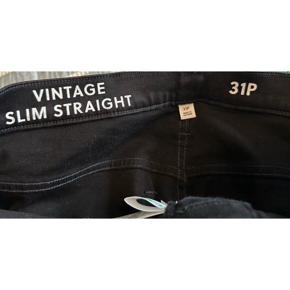 Reimagined by J. Crew Black Denim Jeans Size 31P Vintage Slim Straight Classic - Picture 5 of 7